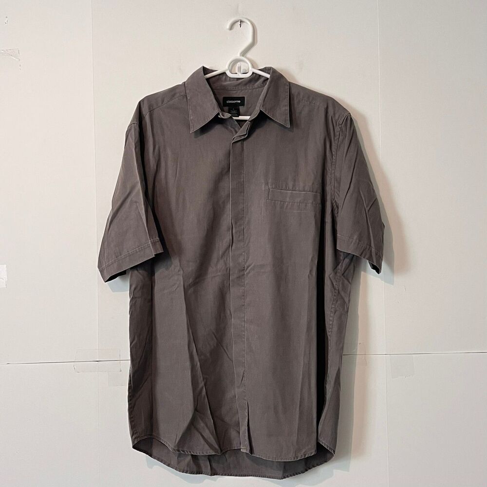 Claiborne Mens Shirt Size L Brownish Grey Soft Tencel Lyocell Comfort Pockets